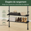 sebuyfr.comG34-II-SCH Dressing télescopique sans perçage 124–226 cm avec tringles et étagères – Penderie ouverte noire