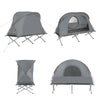 SoBuy OGS60-HG Lit de Camping Pliable en Aluminium Léger, 3 en 1 avec Toit Anti-UV + Matelas Gonflable Intégré + Sac de Transport, 1 Personne