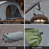 SoBuy OGS60-L-HG Lit de Camping 2 Personnes 3 en 1 – Toit Anti-UV, Matelas Gonflable Intégré, Charge 300 kg, Sac à Roulettes, Gris