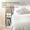 SoBuy FBT111-E-WNx2 Lot de 2 Tables de Chevet Slim 20 cm avec Station de Charge Intégrée, Prise + USB + Type-C, Tiroir et Étagère – Blanc