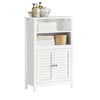SoBuy BZR13-W Armoire de Salle de Bain – 26 cm de Profondeur, Étagères Ouvertes et Compartiment Fermé, Blanc