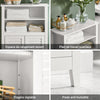 SoBuy BZR13-W Armoire de Salle de Bain – 26 cm de Profondeur, Étagères Ouvertes et Compartiment Fermé, Blanc