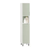 SoBuy BZR137-GR Colonne Salle de Bain Vert et Blanc 167 cm avec Sac à Linge Pliable, Porte, Étagère Réglable et Compartiment