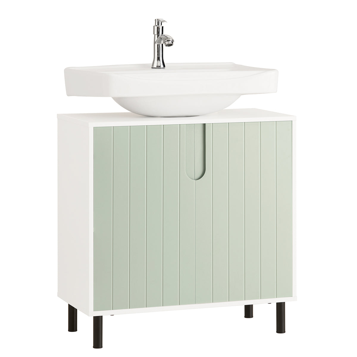 SoBuy BZR139-GR Meuble sous Lavabo Meuble sous Vasque avec 2 Portes et étagère réglable | Prévente