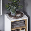 SoBuy BZR146-W Meuble Bas de Salle de Bain, Armoire de Rangement Salle de Bain, Meuble Demi-Colonne sur Pied, Placard WC Étroit avec 1 Panier à Linge, Blanc, 35x30x105cm