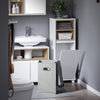 SoBuy BZR146-W Meuble Bas de Salle de Bain, Armoire de Rangement Salle de Bain, Meuble Demi-Colonne sur Pied, Placard WC Étroit avec 1 Panier à Linge, Blanc, 35x30x105cm