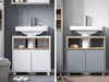 SoBuy BZR148-W Meuble Sous Lavabo de Salle de Bain, Meuble Sous Vasque à 2 Portes