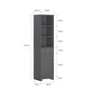 SoBuy BZR17-DG Colonne Salle de Bain Meuble Salle de Bain Rangement avec Armoire et 3 Étagères Ouvertes, Petit Meuble Compact avec 1 Tiroir pour WC, Chambre 40x161x35 cm