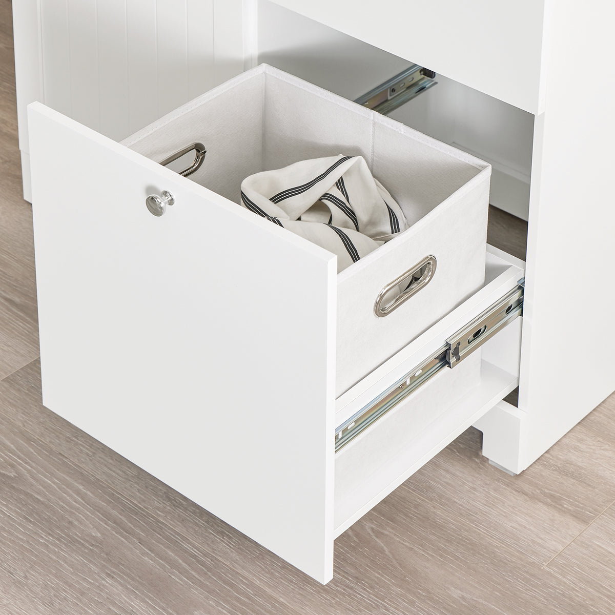 SoBuy BZR213-W Meuble Salle de Bain avec 3 Paniers à Linge – 2 Paniers Amovibles, Tri du Linge, Gain de Place, 78×38×90 cm, Blanc