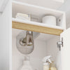 SoBuy BZR222-W Meuble Sous Lavabo Étroit – Découpe en U, 40 × 30 × 60 cm, Niche Ouverte, Blanc et Bois