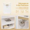SoBuy BZR222-W Meuble Sous Lavabo Étroit – Découpe en U, 40 × 30 × 60 cm, Niche Ouverte, Blanc et Bois