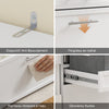SoBuy BZR230-W Colonne de Buanderie 66 × 60,5 × 186 cm – 2 Tiroirs et Tringle Escamotable, Blanc