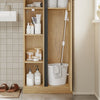 SoBuy BZR237-E-N Colonne de Salle de Bain Étroite avec Éclairage – Armoire Haute Effet Chêne Clair, 10 Étagères, pour Petit Espace – 50×30×180 cm, Charge 120 kg