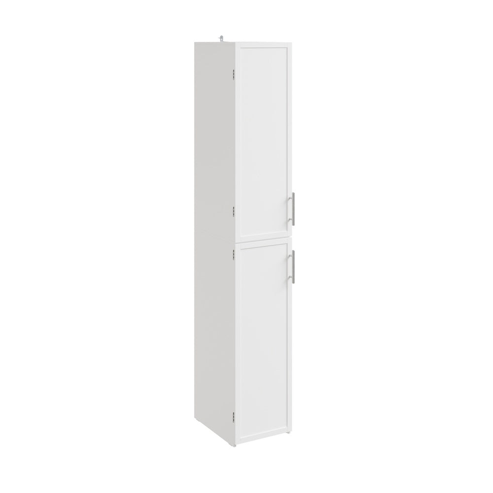 SoBuy BZR243-W Meuble Colonne de Salle de Bain Étroit 30 cm – Armoire Haute Blanche 2 Portes et 6 Tiroirs, MDF Finition Mélaminée, Fixation Murale Incluse – 30×40×180 cm, Charge 30 kg