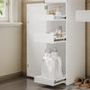 SoBuy BZR243-W Meuble Colonne de Salle de Bain Étroit 30 cm – Armoire Haute Blanche 2 Portes et 6 Tiroirs, MDF Finition Mélaminée, Fixation Murale Incluse – 30×40×180 cm, Charge 30 kg