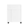 SoBuy BZR31-W Armoire Salle de Bain avec Roulettes et Portes Coulissantes, Gain de Place, Usage Polyvalent, Mobile, Rangement Optimisé – L52×P17×H68 cm, Blanc