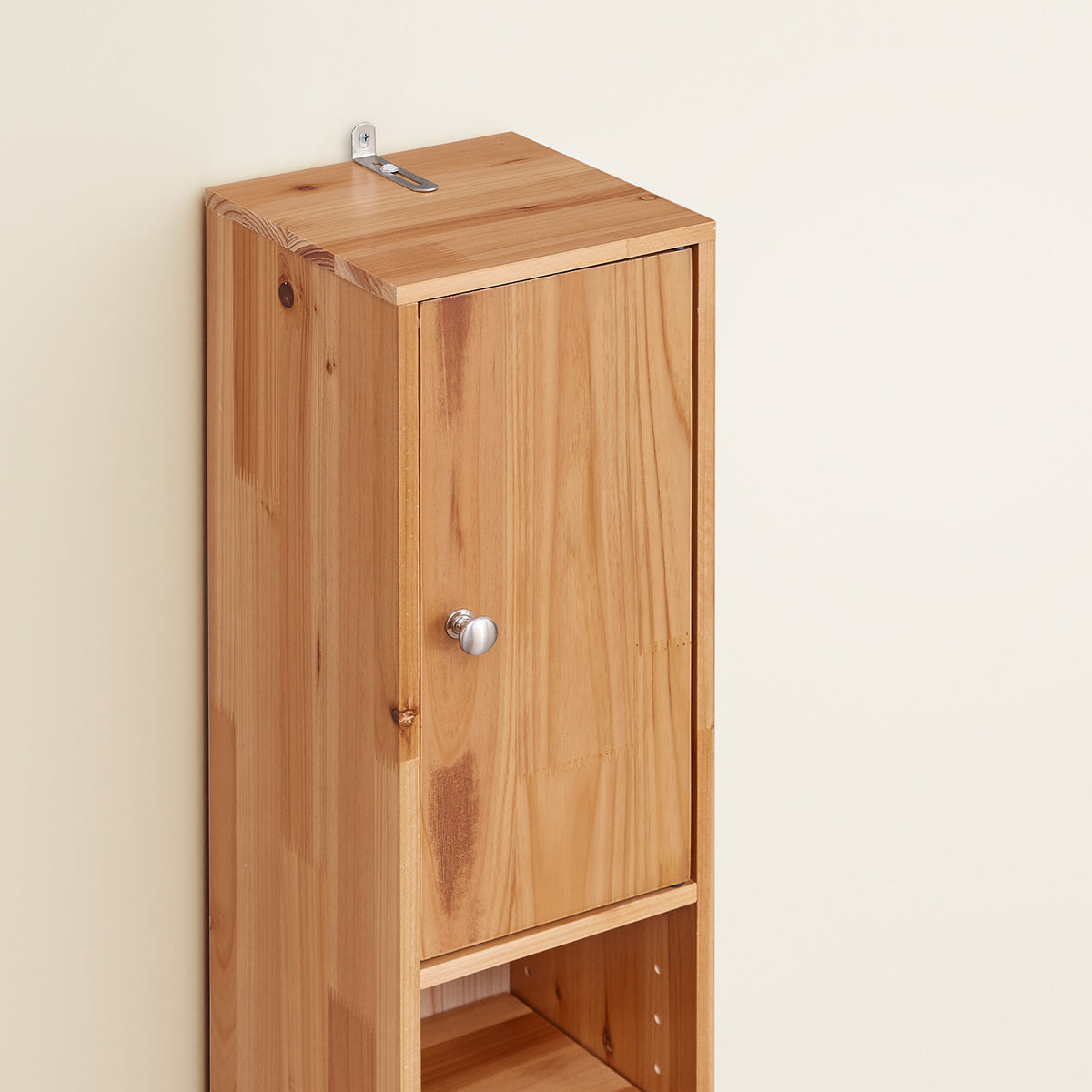 SoBuy BZR34-II-SH Colonne Salle de Bain Ultra-Étroite en Pin Massif, 4 Étagères Réglables et Tiroir, Anti-Basculement – Charge 25 kg – 20×20×180 cm, Bois