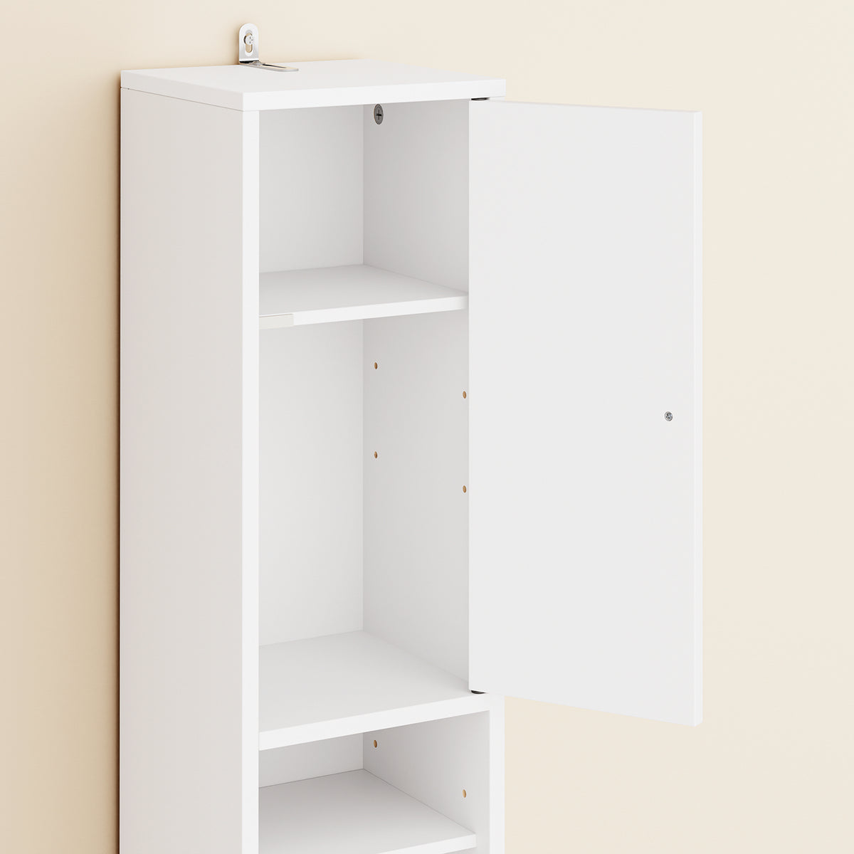 SoBuy BZR34-II-W Colonne Salle de Bain Étroite 20 cm – Rangement Gain de Place Blanc