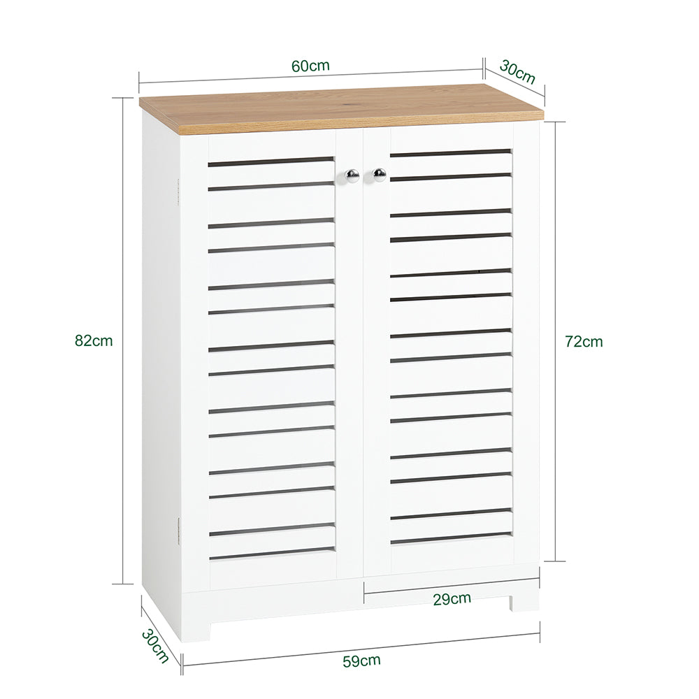 SoBuy BZR41-W Meuble Salle de Bain avec Étagères Réglables, Format Compact, Gain de Place, Usage Polyvalent, Rangement Optimisé – L60×P30×H82 cm, MDF, Blanc