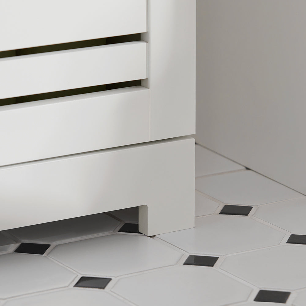 SoBuy BZR41-W Meuble Salle de Bain avec Étagères Réglables, Format Compact, Gain de Place, Usage Polyvalent, Rangement Optimisé – L60×P30×H82 cm, MDF, Blanc