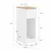 SoBuy FBT111-E-WNx2 Lot de 2 Tables de Chevet Slim 20 cm avec Station de Charge Intégrée, Prise + USB + Type-C, Tiroir et Étagère – Blanc