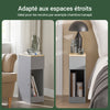 SoBuy FBT111-HGx2 Lot de 2 Tables de Chevet avec Tiroir, Gain de Place, pour Salon et Chambre, Rangement Optimisé, Design Fonctionnel – L20×P35×H60 cm, Gris