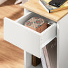 SoBuy FBT111-II-WN Table de Chevet avec Tiroir, Gain de Place, pour Salon et Chambre, Rangement Optimisé, Design Fonctionnel, Compact – L25×P40×H60 cm, Blanc