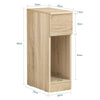 SoBuy FBT111-N Table de Chevet Ultra-Fine avec Tiroir et Étagère – L20×P35×H60 cm, Charge max. 20 kg, MDF/PB E1, Naturel