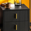 SoBuy FBT115-SCHx2 Lot de 2 Table de Chevet - Table de Nuit avec 2 tiroirs, Table d'appoint pour Chambre à Coucher - Meuble de Rangement Moderne, Noir L40 x P40 x H47 cm
