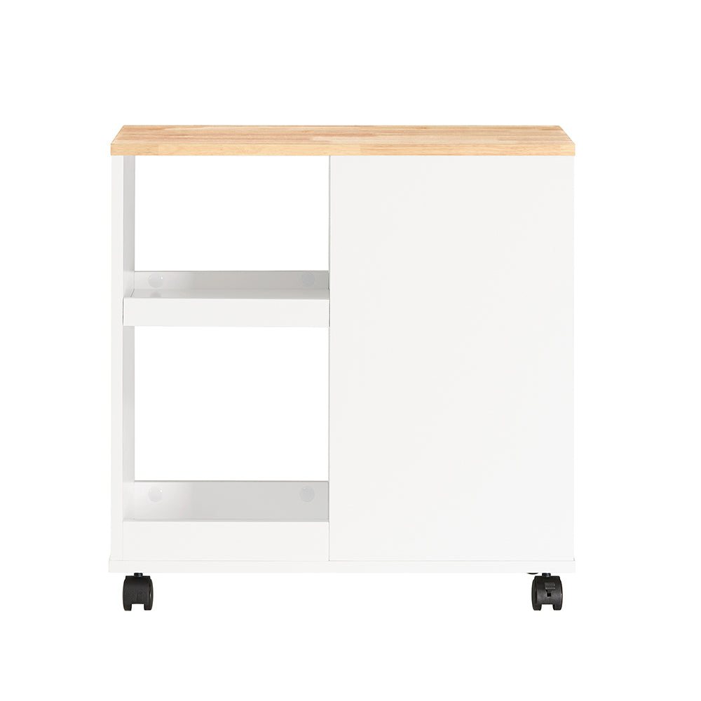 SoBuy FBT130-WN Bout de Canapé, Table d'appoint avec 2 Tiroirs, Compartiment Ouvert, Meuble de Rangement à roulettes, Chariot pour Salon, Bureau, Chambre, Blanc, L60xP30xH60cm