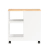 SoBuy FBT130-WN Bout de Canapé, Table d'appoint avec 2 Tiroirs, Compartiment Ouvert, Meuble de Rangement à roulettes, Chariot pour Salon, Bureau, Chambre, Blanc, L60xP30xH60cm