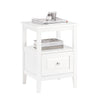 SoBuy FBT131-W Table de Chevet, Table d'Appoint, Bout de Canapé avec 1 Tiroir, Table de Nuit Convient pour Tout Lit et Toute