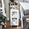 SoBuy FBT139-W Bout de canapé avec 2 tiroirs Table de Nuit Table de Chevet Table d'appoint Table Téléphone