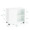 SoBuy FBT141-W Bout de Canapé, Table d'appoint Roulante, Table Basse, Table à Café avec 3 Tiroir, pour Salon, Bureau, Chambre
