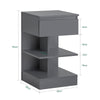 SoBuy FBT49-HGx2 Lot de 2 Table de Chevet - Table de Nuit avec 1 tiroir et 2 étagères, Table d'appoint pour Chambre à Coucher - Meuble de Rangement Moderne L39 x P39 x H65 cm Gris
