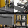 SoBuy FBT49-HG Table de Chevet - Table de Nuit avec 1 tiroir et 2 étagères, Table d'appoint pour Chambre à Coucher - Meuble de Rangement Moderne L39 x P39 x H65 cm Gris