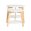 SoBuy FBT75-W Set de 2-Blanc et Bois Ronde Table d'Appoint Table Basse Ronde Guéridon