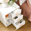 SoBuy FBT95-W Table d’Appoint Bout de Canapé Table de Chevet Table de Nuit avec 3 tiroirs et 2 étagères de rangement