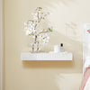 SoBuy FHK38-W Étagère Murale Flottante avec Tiroir et LED – L60 × P20 × H8 cm, Blanc
