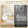 SoBuy FHK38-W Étagère Murale Flottante avec Tiroir et LED – L60 × P20 × H8 cm, Blanc