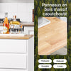 SoBuy FKW123-WN Petit Ìlot de Cuisine à Roulettes – Plan en Bois d'Hévéa, Plateau Extractible, 2 Tiroirs, 72×40×84 cm, Blanc