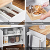 SoBuy FKW123-WN Petit Ìlot de Cuisine à Roulettes – Plan en Bois d'Hévéa, Plateau Extractible, 2 Tiroirs, 72×40×84 cm, Blanc