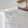 SoBuy FKW128-II-ST Îlot de Cuisine Mobile avec Plan Inox Rabattable – 2 Tiroirs, 130 × 46–71 × 91 cm, Blanc