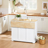 SoBuy FKW129-WN îlot Central de Cuisine sur Roulettes – Plan Extensible 44→69 cm, 2 Tiroirs, 2 Portes, Étagères Réglables – 113×91 cm, Blanc