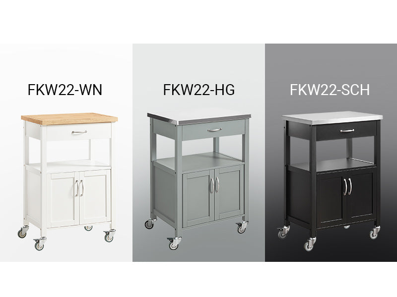 SoBuy FKW22-SCH Desserte de Cuisine à Roulettes avec Plan de Travail INOX, 1 Tiroir, 1 Étagère et 2 Portes, Chariot Multifonction – 60x45x92 cm, Noir