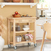 SoBuy FKW24-II-N Desserte de Cuisine sur Roulettes en Bois d'Hévéa – 2 Tiroirs, 2 Étagères, Meuble Cuisine Compact 80×40×90 cm