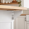 SoBuy FKW41-II-WN Îlot de Cuisine Mobile – Plan Extensible 46–71 cm, 3 Tiroirs, Armoire, Blanc et Bois Naturel