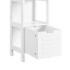 sebuyfr.comG126-W Colonne de Salle de Bain – 4 Étagères, 2 Tiroirs, Anti-Basculement, 30×30×144 cm, Blanc