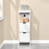 sebuyfr.comG127-W Colonne Salle de Bain avec 2 Paniers, Format Compact, Design Moderne, pour Salle de Bain et WC, Rangement Optimisé – L30×P30×H89 cm, Bois, Blanc