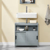 sebuyfr.comG128-SG Meuble sous Lavabo avec Portes Coulissantes, Format Compact, Résistant à l’Humidité, pour Salle de Bain et WC – L60×P30×H60 cm, Bois, Gris